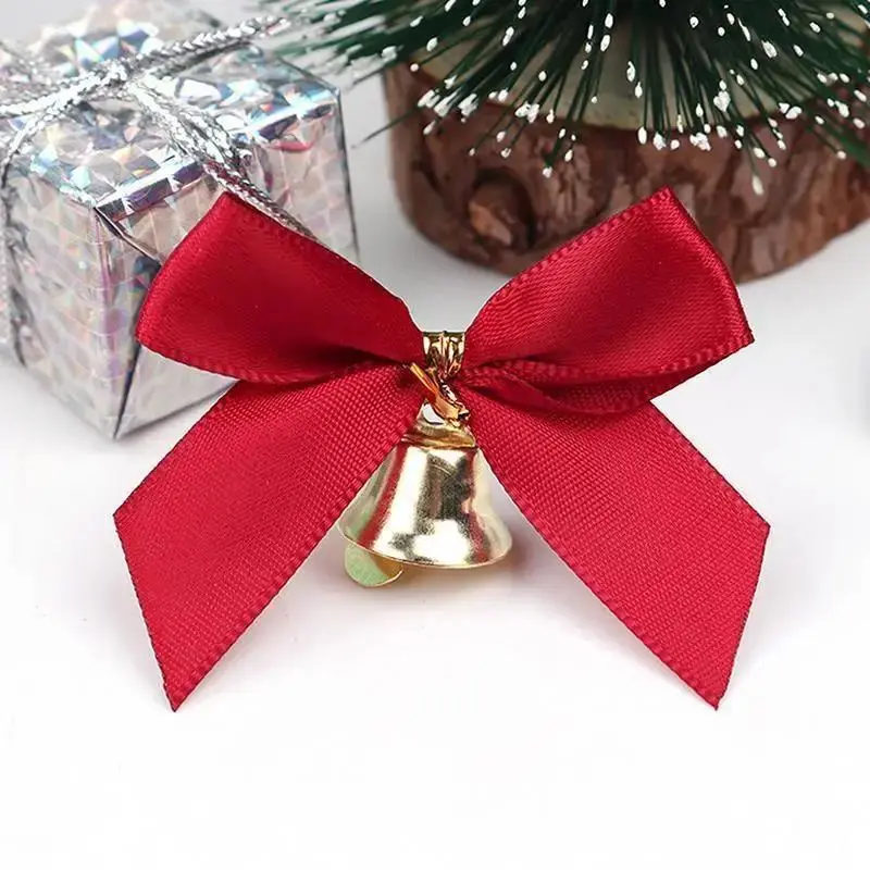 Festive Decorations 10pcs/set Christmas Tree Small Bows Bells Pendants Christmas Tree Ornaments