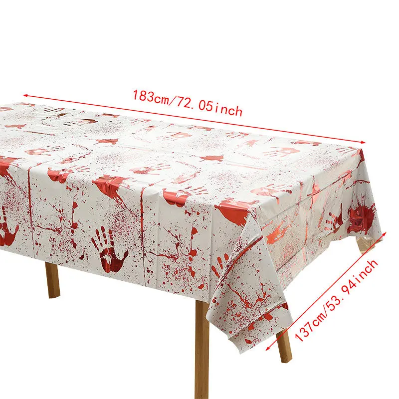 2025 Halloween Decorations Disposable PEVA Tablecloth | Party Supplies for Table Backdrop Banner