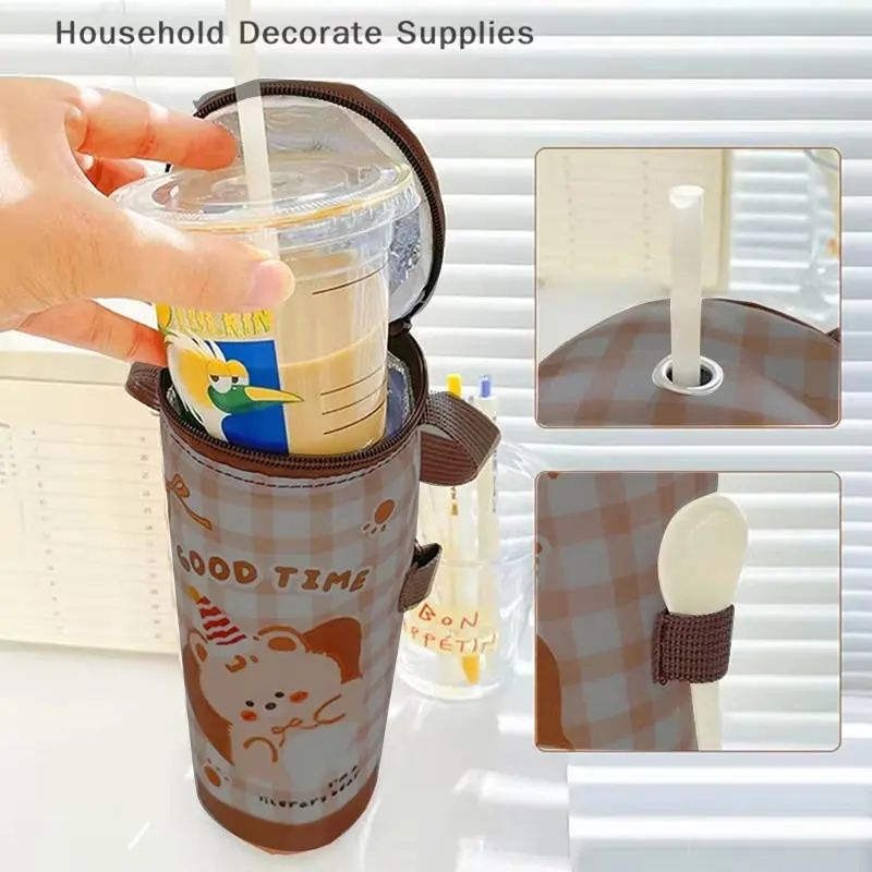 1Pc Portable Milk Tea Tote Bag Heat Preservation Eco-friendly Handbag Carrying Insulated Cup Cover Tumbler Accessories