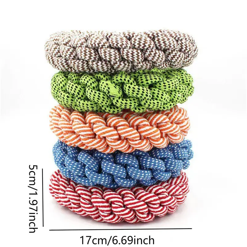 Dog Toy Carrot Knot Rope Ball Cotton Puppy Cleaning Teeth Chew Interactive Durable Braided Bite Resistant Pet Supplies