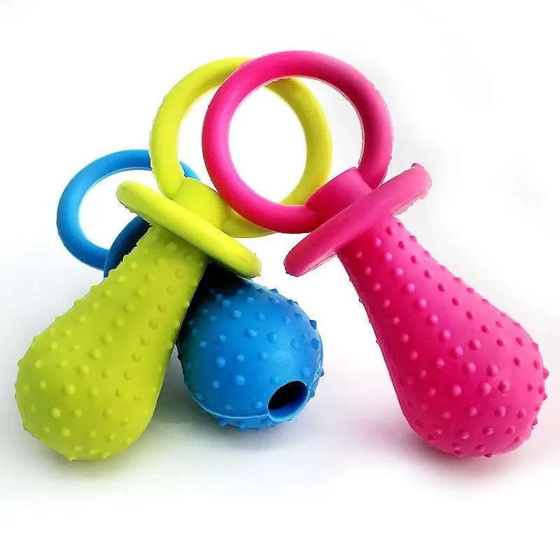 2025 New Ready Stocked Pet Mini Nipple Toys Pacifiers Teddy Dog Bite Training Molar Tooth Cleaning Toy Hot Sell