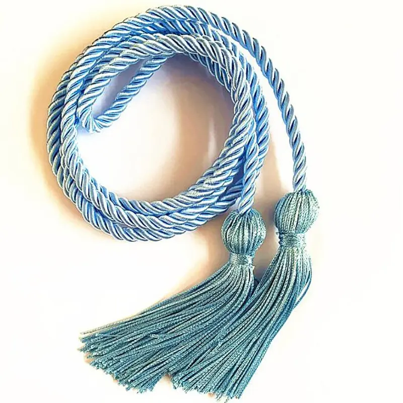 Hot Sell Ready Stocked Graduation Honor Cords with Tassels, Polyester Yarn Cord for Bachelor Gown, Students Drawstring Rope