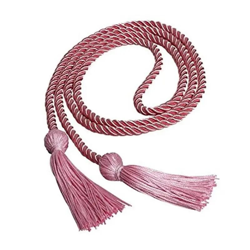 Hot Sell Ready Stocked Graduation Honor Cords with Tassels, Polyester Yarn Cord for Bachelor Gown, Students Drawstring Rope