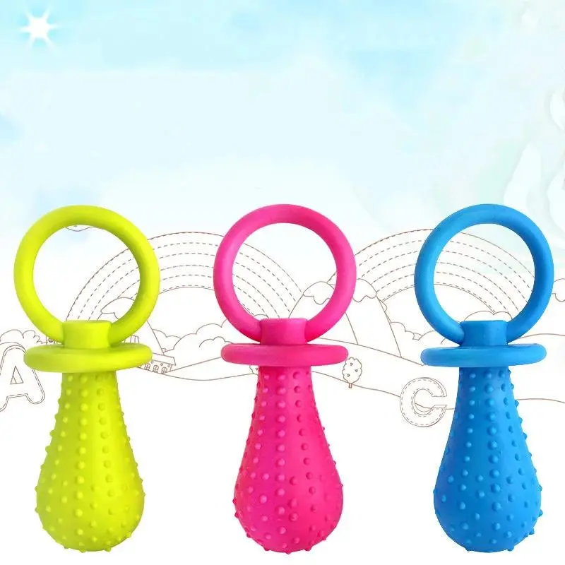2025 New Ready Stocked Pet Mini Nipple Toys Pacifiers Teddy Dog Bite Training Molar Tooth Cleaning Toy Hot Sell