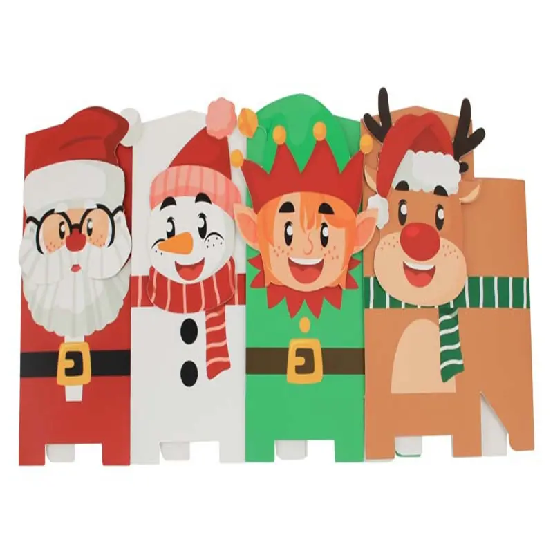 8Pcs/lot Christmas Candy Box Santa Claus Snowman Elk Christmas Packaging Boxes Gift Box Packing Case Christmas Party Decoration