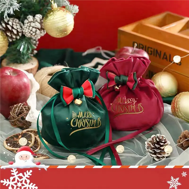 Gift Drawstring Bags Christmas Wedding Party Candy Chocolate Gift Wrapping Bags Home New Year Presents Bags Reusable Hot Sale