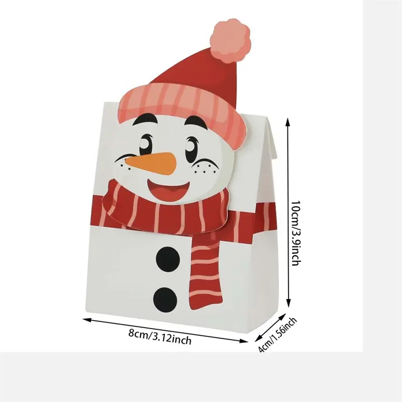 8Pcs/lot Christmas Candy Box Santa Claus Snowman Elk Christmas Packaging Boxes Gift Box Packing Case Christmas Party Decoration
