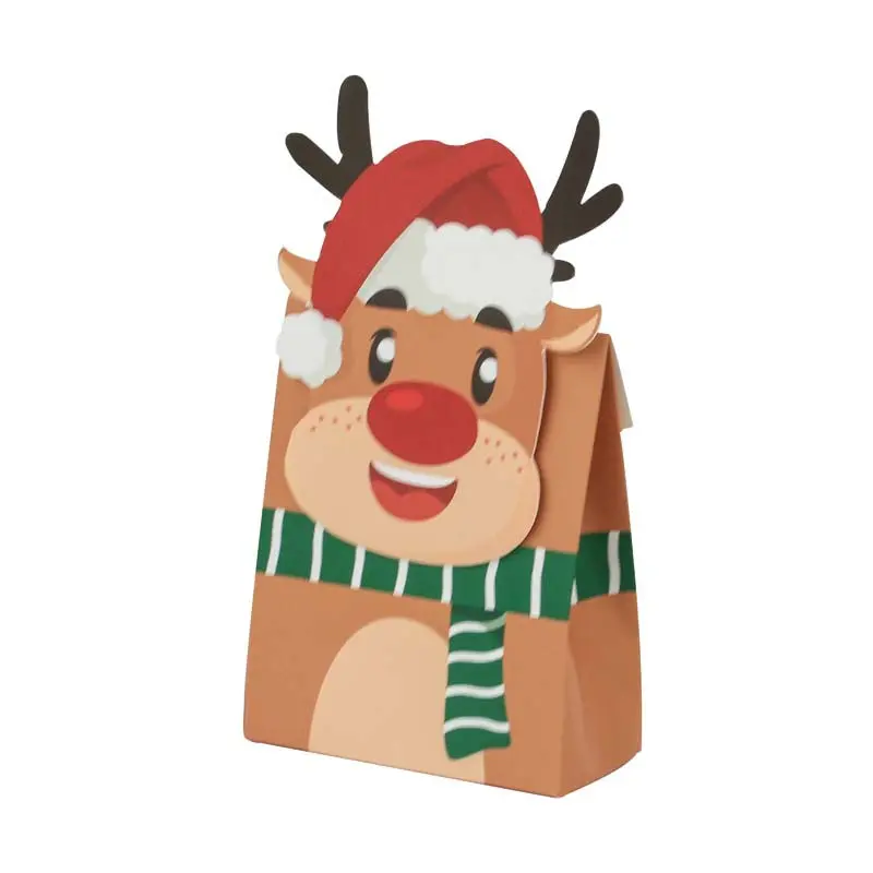 8Pcs/lot Christmas Candy Box Santa Claus Snowman Elk Christmas Packaging Boxes Gift Box Packing Case Christmas Party Decoration