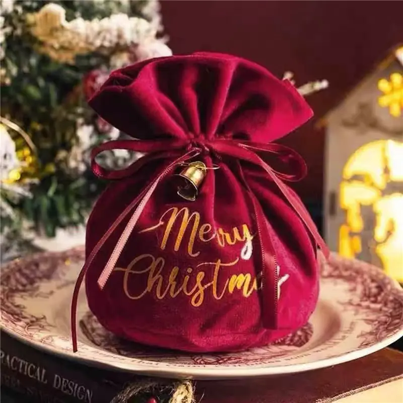 Gift Drawstring Bags Christmas Wedding Party Candy Chocolate Gift Wrapping Bags Home New Year Presents Bags Reusable Hot Sale
