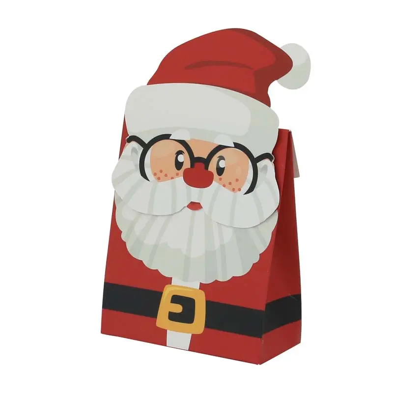 8Pcs/lot Christmas Candy Box Santa Claus Snowman Elk Christmas Packaging Boxes Gift Box Packing Case Christmas Party Decoration