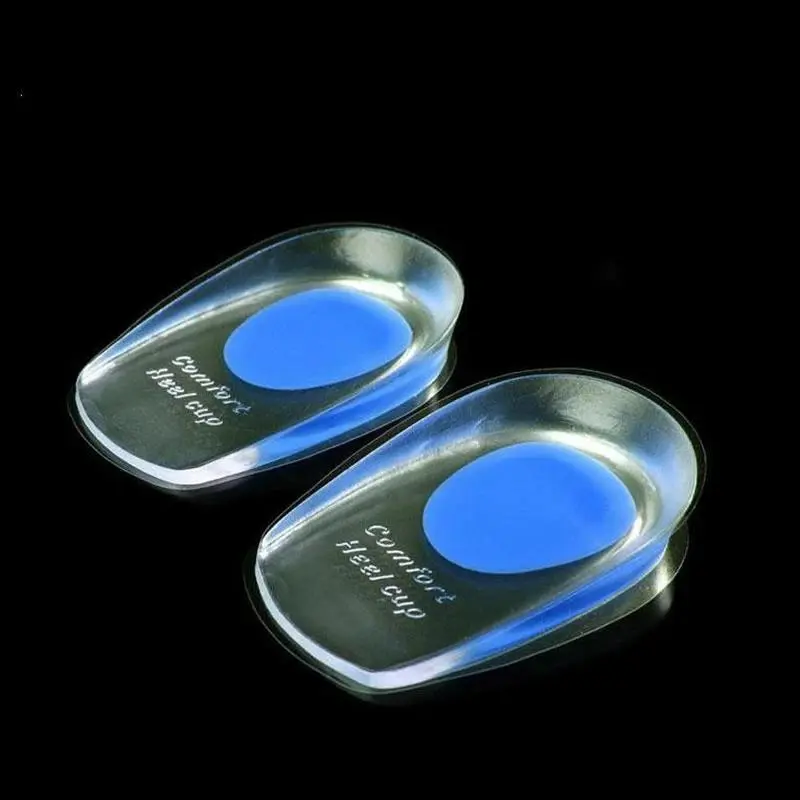 2025 New1 Pair Soft Silicone Gel Insoles for Heel Spurs Pain Foot Cushion Massager Care Half Insole Shoe Pad Height Increase