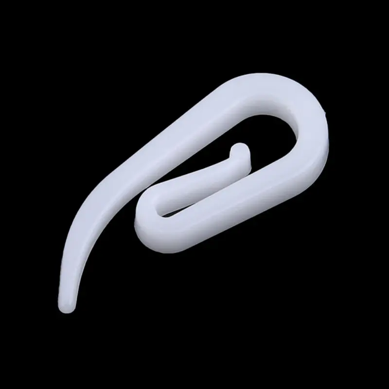 100pcs/200pcs White Hanging Curtain Hooks Household Plastic Window Hanger Holder Poles Tracks Accessories