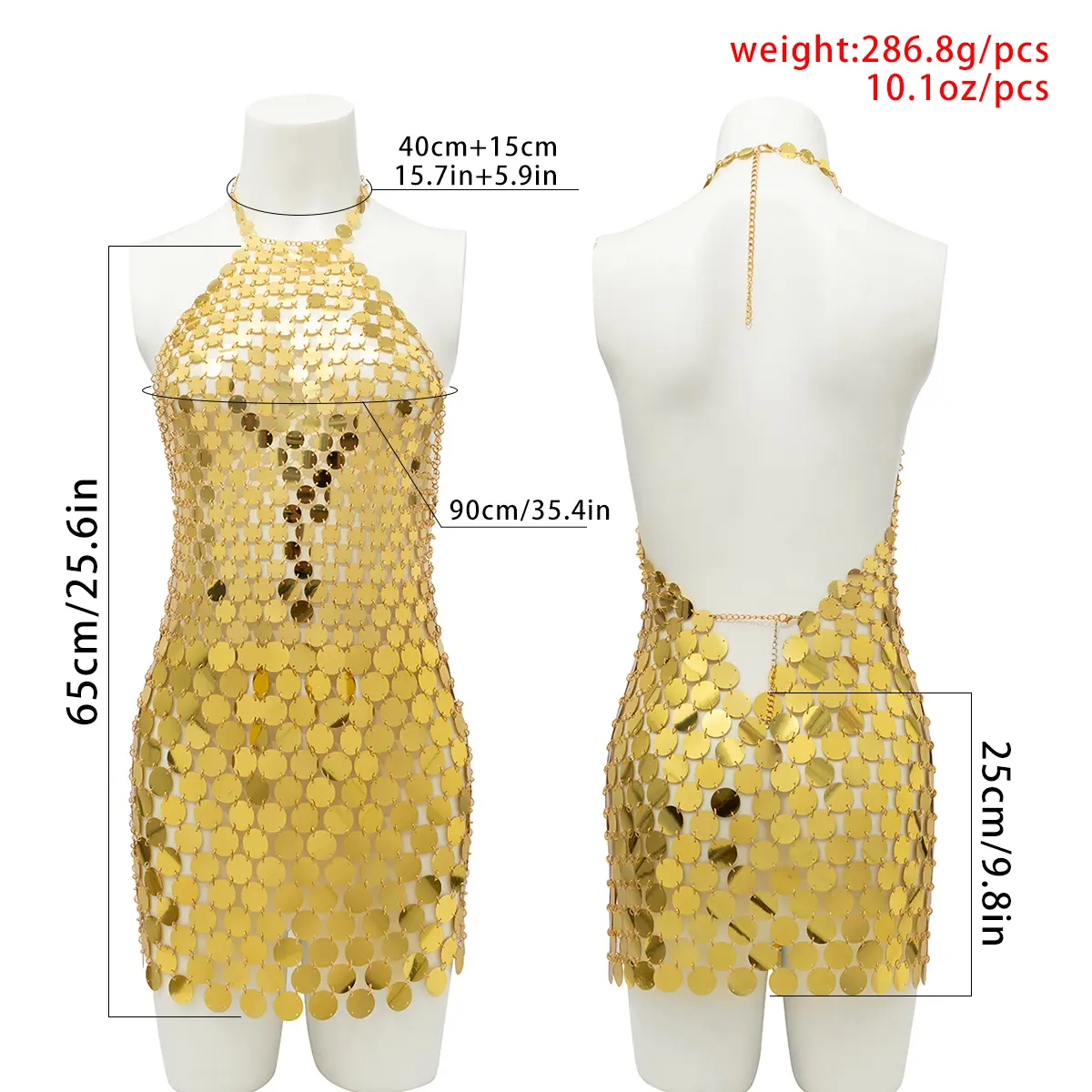 Elegant Shiny Plastic Sequins Dress for Women Girl Sexy Bikini One Piece Dress Festival Body Jewelry Outfits Accessories Gift