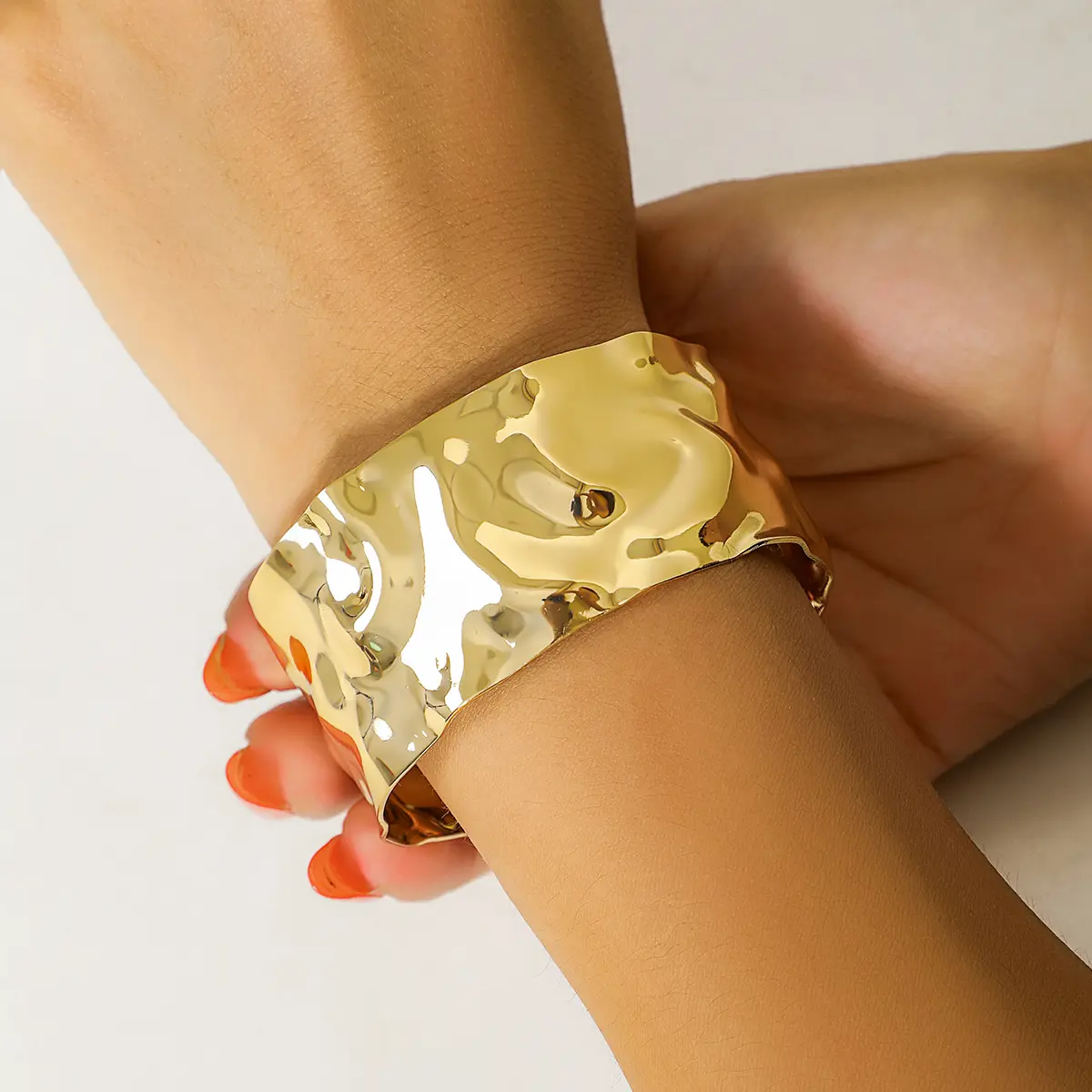 Punk Heavy Metal Big Chunky Wide Cuff Open Arm Bangles Women Ethnic Adjustable Wrist Hand Bracelet Grunge Jewelry Steampunk Men