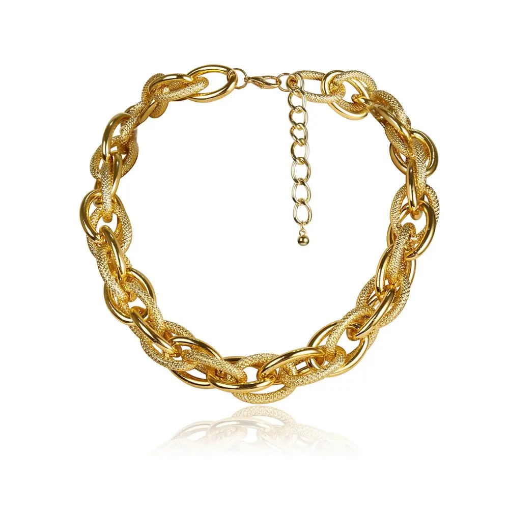 High Quality Punk Lock Choker Necklace Pendant Women Collar Statement Brand Gold Color Chunky Thick Chain Necklace Steampunk Men