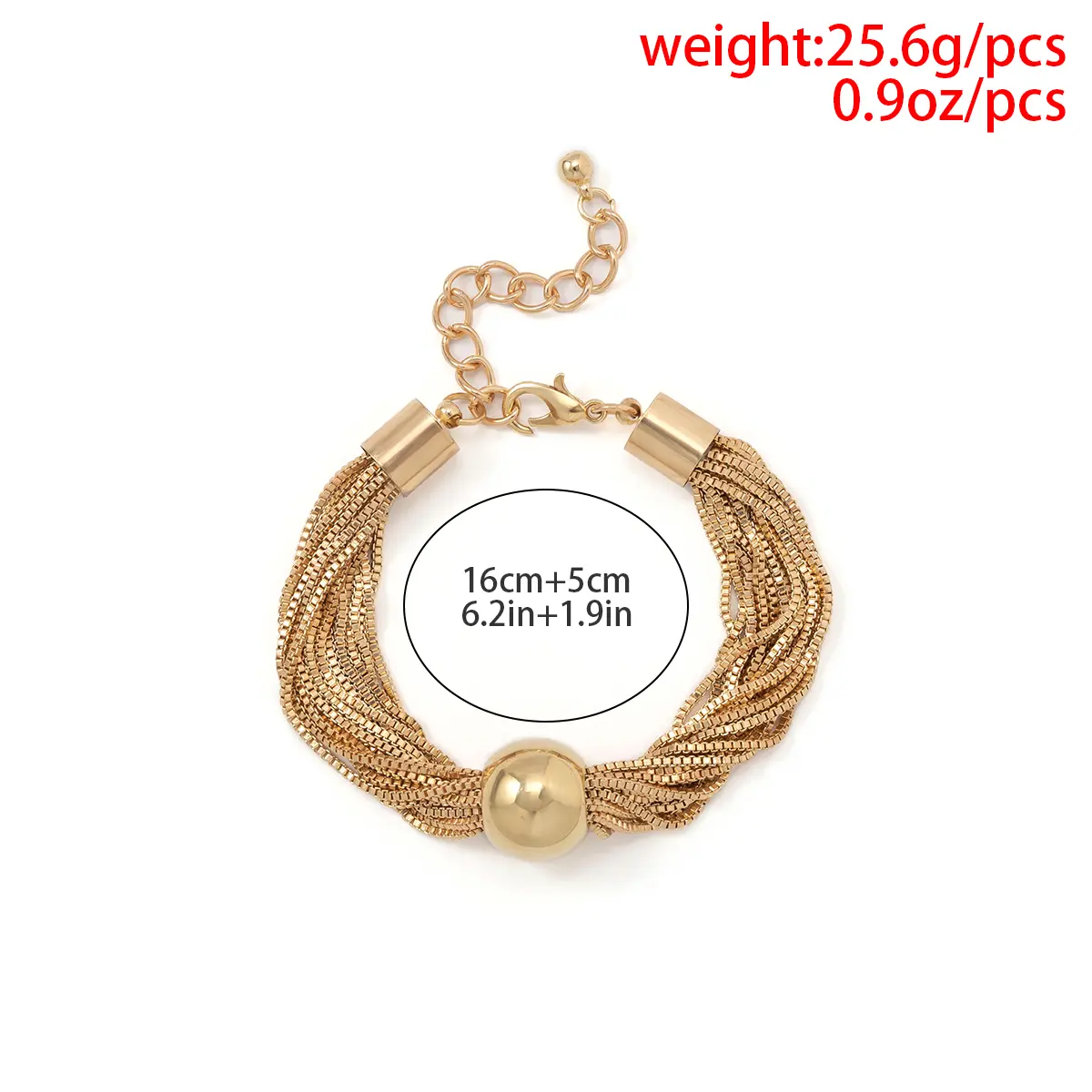 Ingemark Gothic Twisted Chunky Chain Bracelets on Hand Women Vintage Big Bead Ball Pendant Bangles Grunge Jewelry Steampunk Men