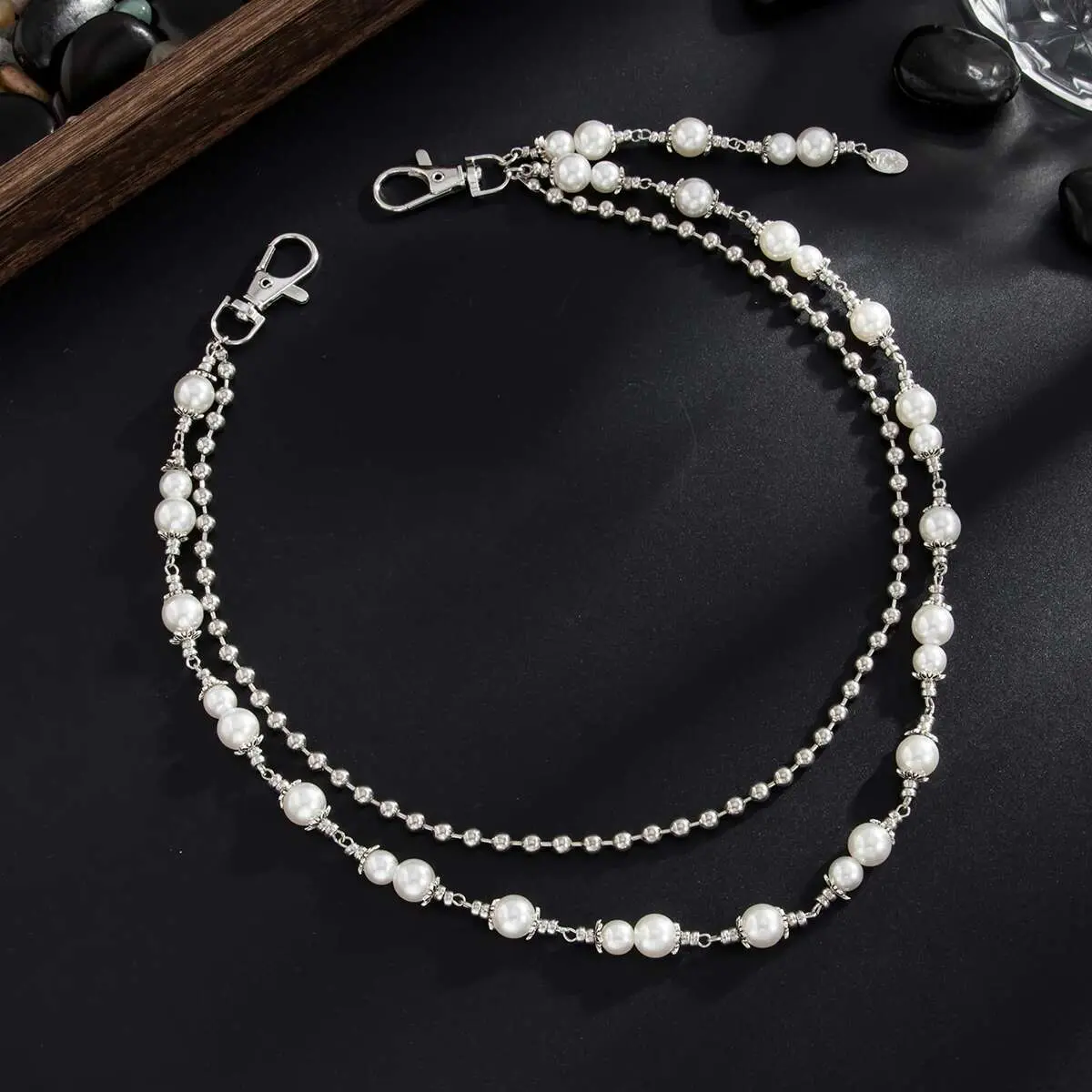 Ingemark 2025 Faddish Unique Imitation Pearl Alloy Waist Chain for Men Women Summer Jeans Pants Chain Punk Jewelry Accessories