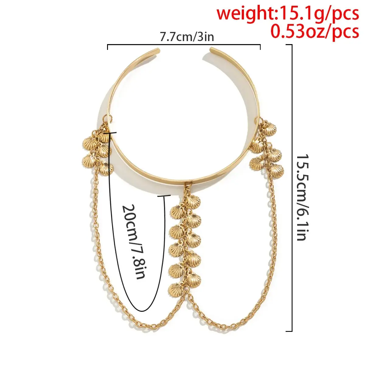 Retro Fashion Shell Tassel Three Hole Arm Bracelet Gold Color Personalized Women Ethnic Bangles Jewelry Accessories Party Gift