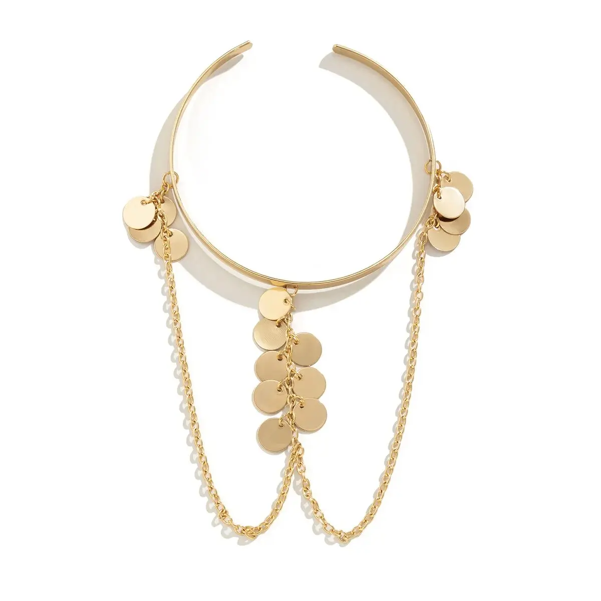 Retro Fashion Shell Tassel Three Hole Arm Bracelet Gold Color Personalized Women Ethnic Bangles Jewelry Accessories Party Gift