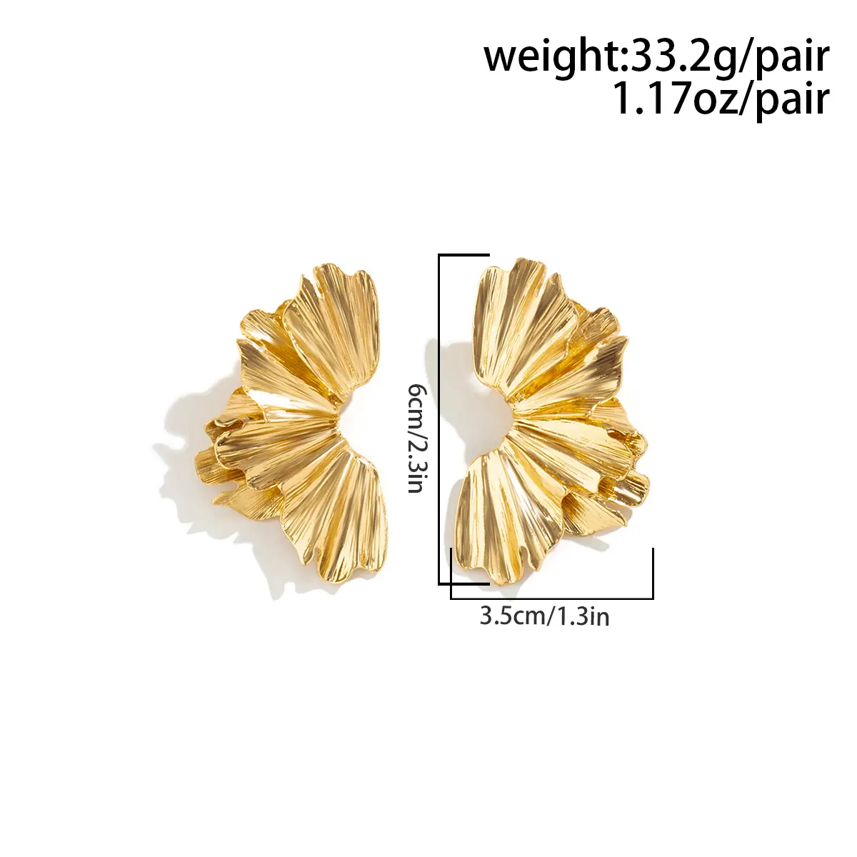 Punk Irregular Flower Petal Stud Earrings for Women Fashion Statement 2024 Trending Piercing Modern Earrings Jewelry Accessories