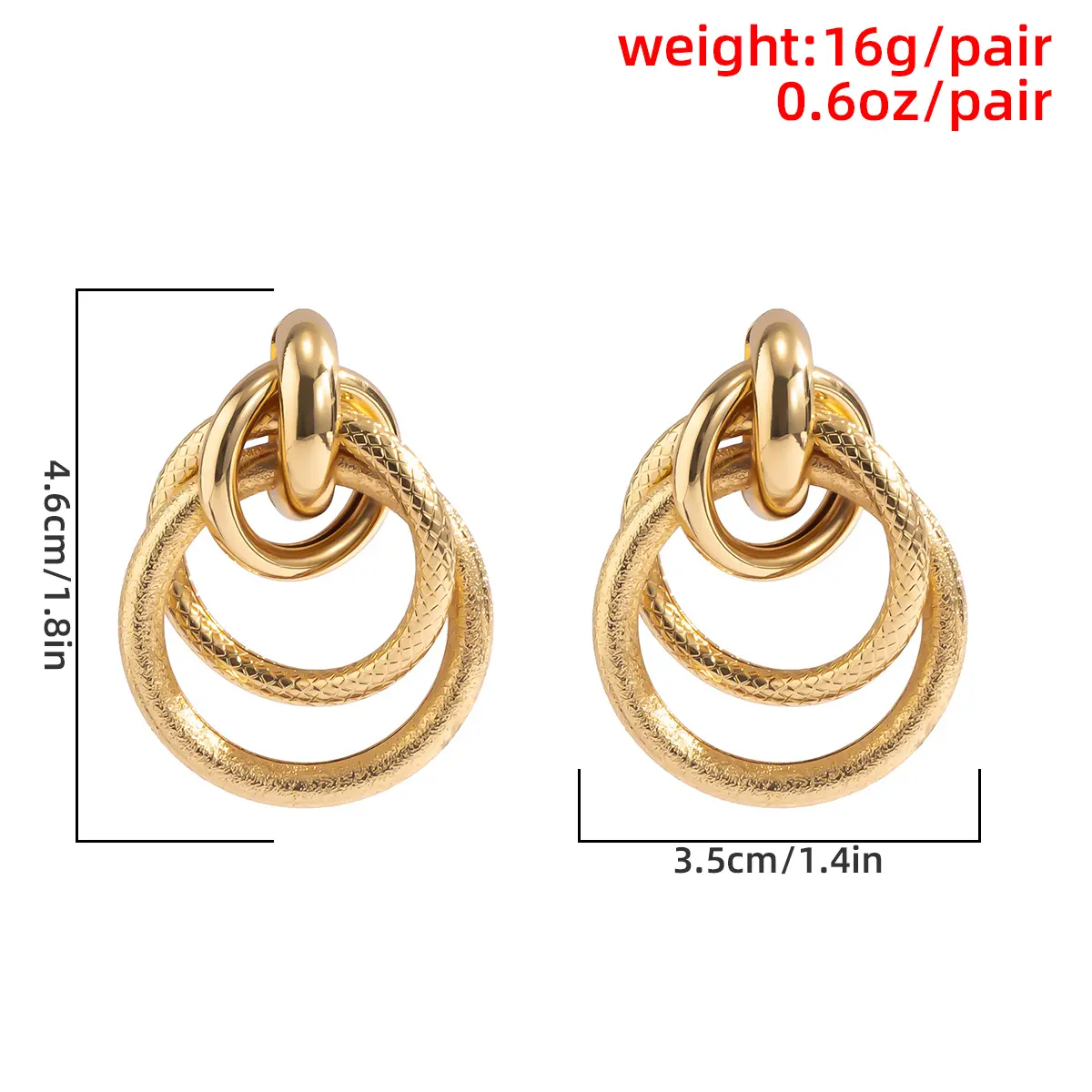 Classic Creative Geometric Round Pendant Earrings for Women Exaggerated Gold Color Big Drop Earring Female Fashion Party Jewelry