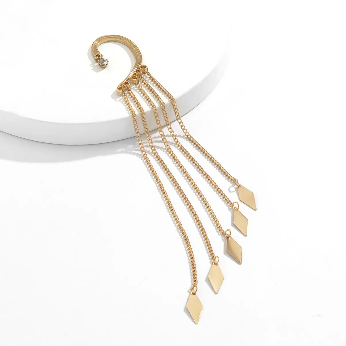 Ingemark Kpop Long Tassel Clip Earring for Women Ladies No Piercing Fake Cartilage Exquisite Ear Bone Clips Pendientes Jewelry
