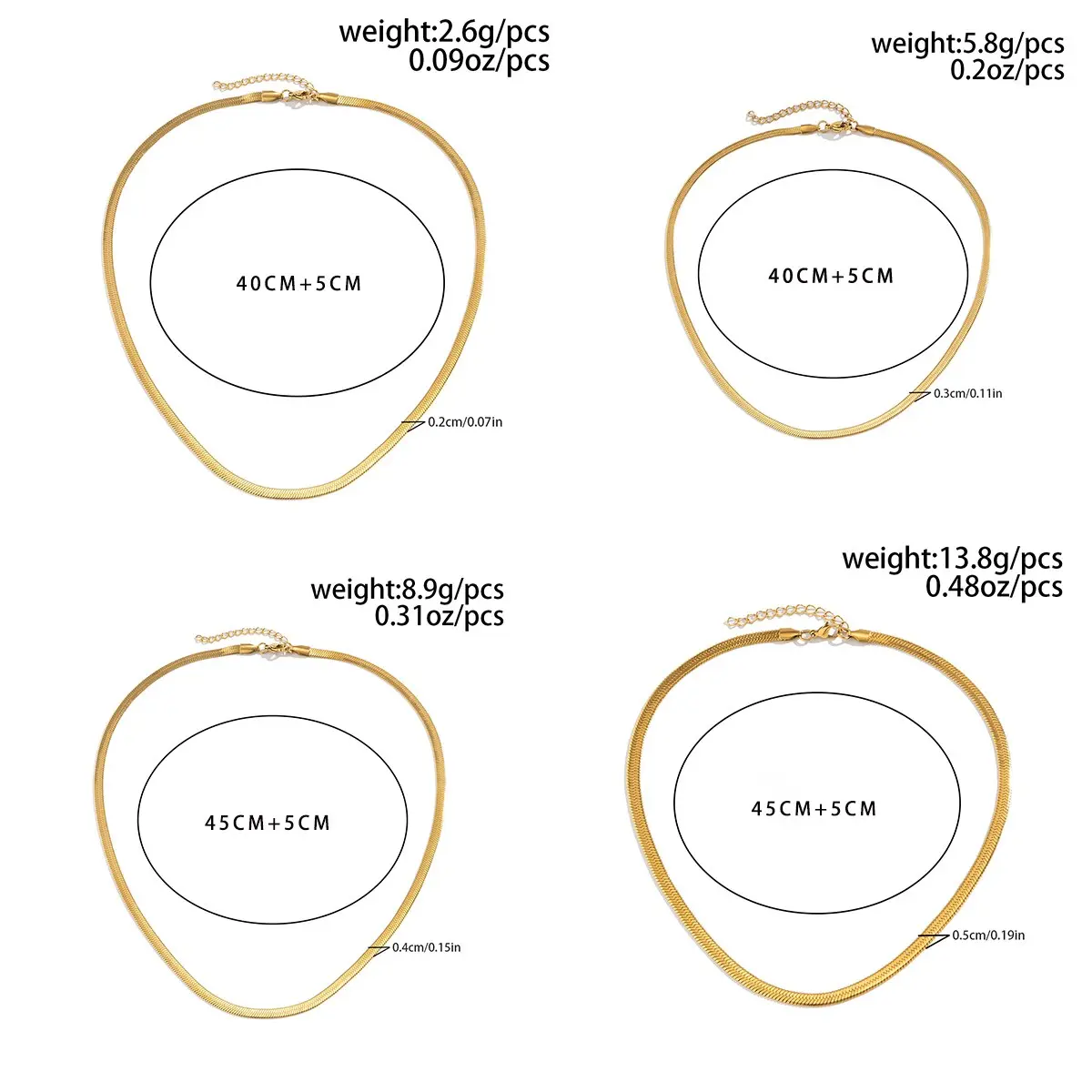 High Quality Unisex Stainless Steel Flat Snake Chain Necklace for Women Vintage Gold Color Choker Neck Jewelry Accessories Men