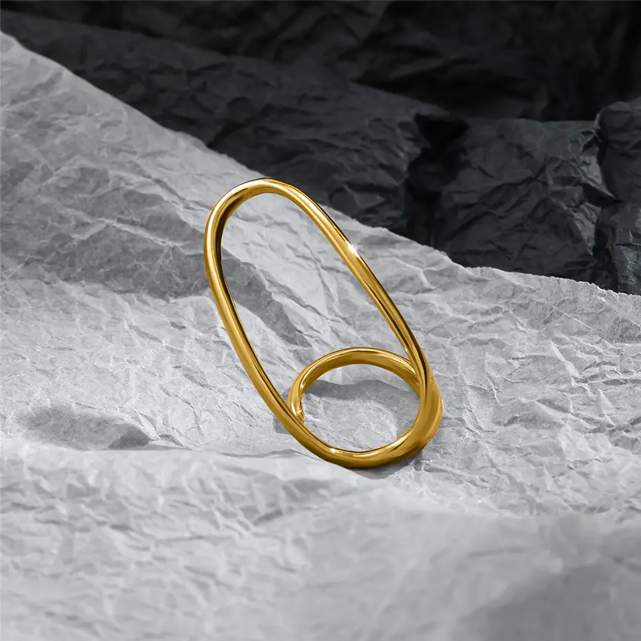 Ingemark Vintage Simple Irregular Shape Hollow Open Ring for Women Wedding Classic Finger Couple Rings Aesthetic Y2K Accessories