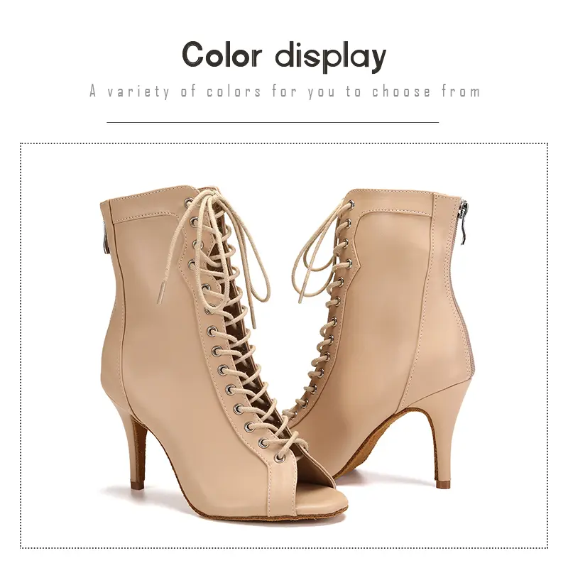 DKZSYIM New Women's Spring/Autumn Boots Stilettos Women Latin Dance High Heels Boots Fish Mouth Thin Heel Ladies Ballroom Shoes