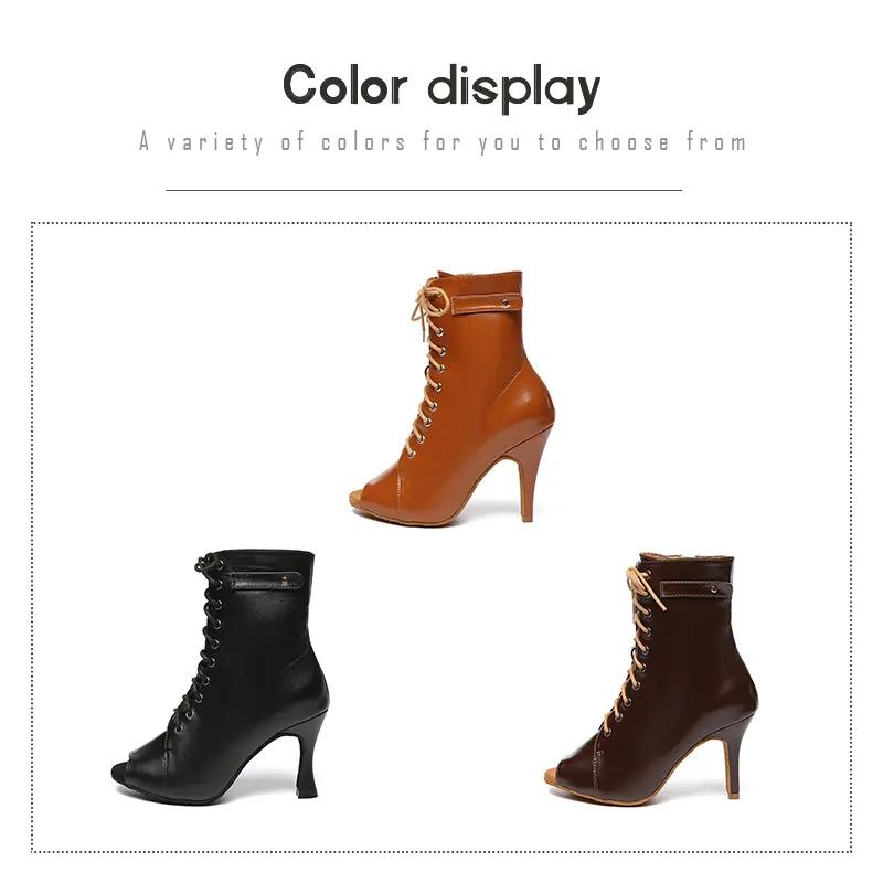 DKZSYIM Women Ballroom Dance Boots Tango Pole Dance Shoes For Women Sexy stilettos High Heels Fashion Salsa Party Dance Shoes