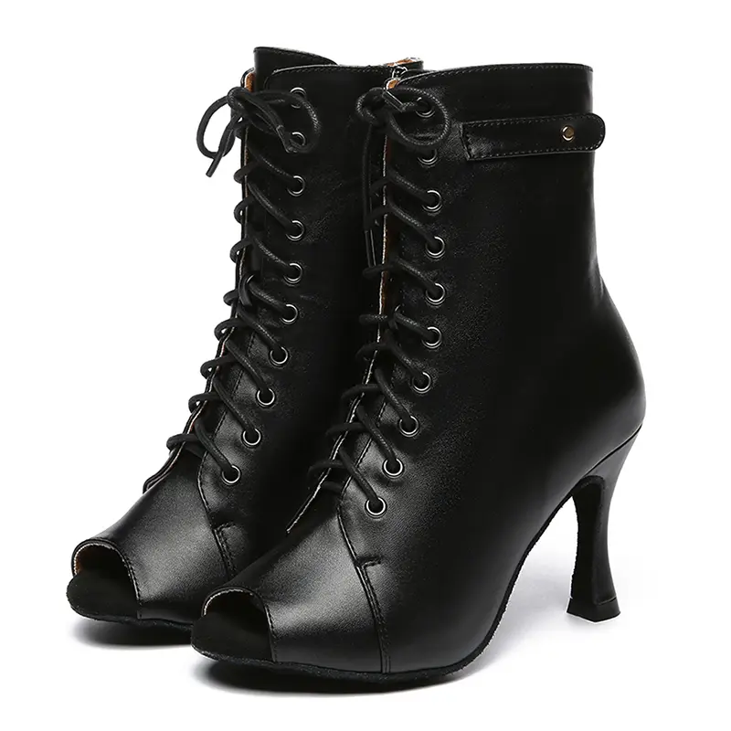 DKZSYIM Women Ballroom Dance Boots Tango Pole Dance Shoes For Women Sexy stilettos High Heels Fashion Salsa Party Dance Shoes