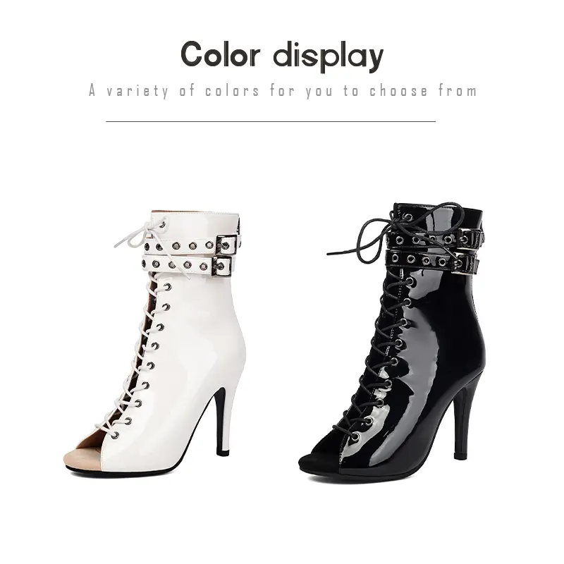 Sexy Stilettos Women Peep-Toe Dance Shoes Dance Booties Girls Ladies Latin Salsa Boots High Heels Women Ballroom Dance Shoes