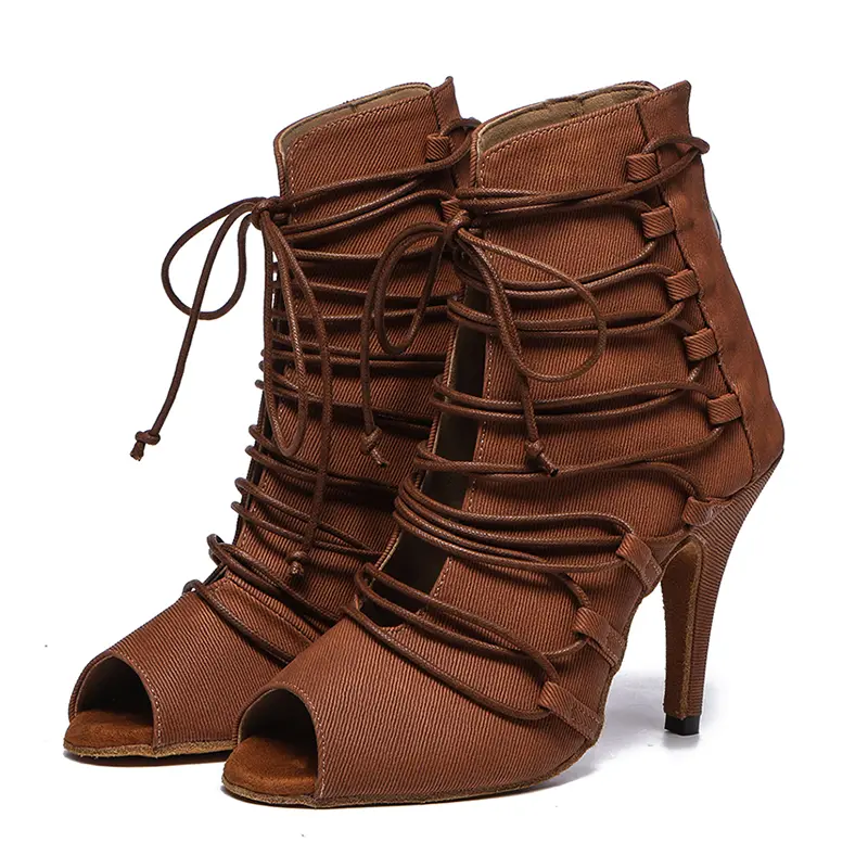 DKZSYIM Women Sexy stilettos Women's Latin Dance Shoes Salsa Dancing Shoes Girls Ankle boots Ballroom High Heels Dance Shoes