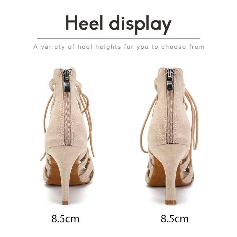DKZSYIM Women Latin Dance Shoes High Heels Cut-Outs Thin Heels Dance Boots For Ladies Women's Dancing shoes SALSA/Ballroom