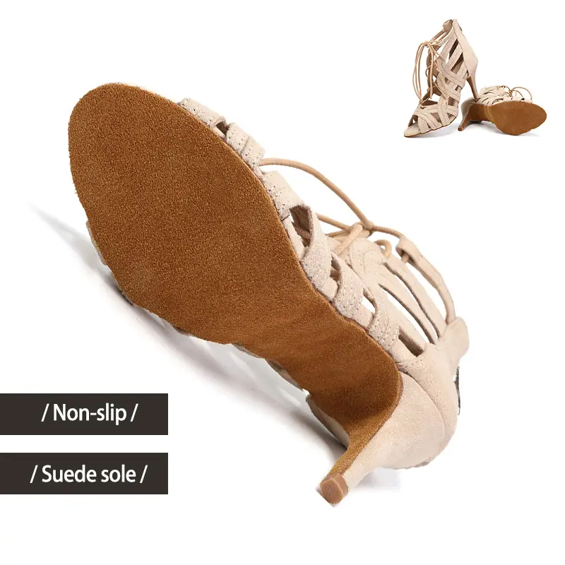 DKZSYIM Women Latin Dance Shoes High Heels Cut-Outs Thin Heels Dance Boots For Ladies Women's Dancing shoes SALSA/Ballroom