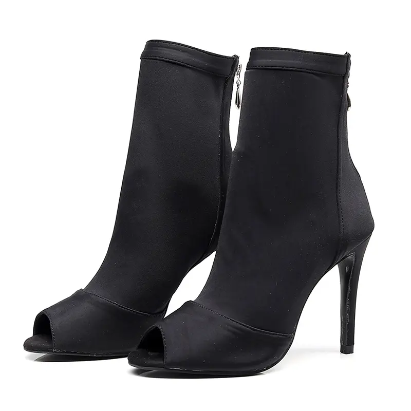 DKZSYIM Latin Dance Shoes Woman Sexy Stilettos Tango Boots Ballroom Party Dance Booties Women's Dancing Shoes Ladies 6-10CM