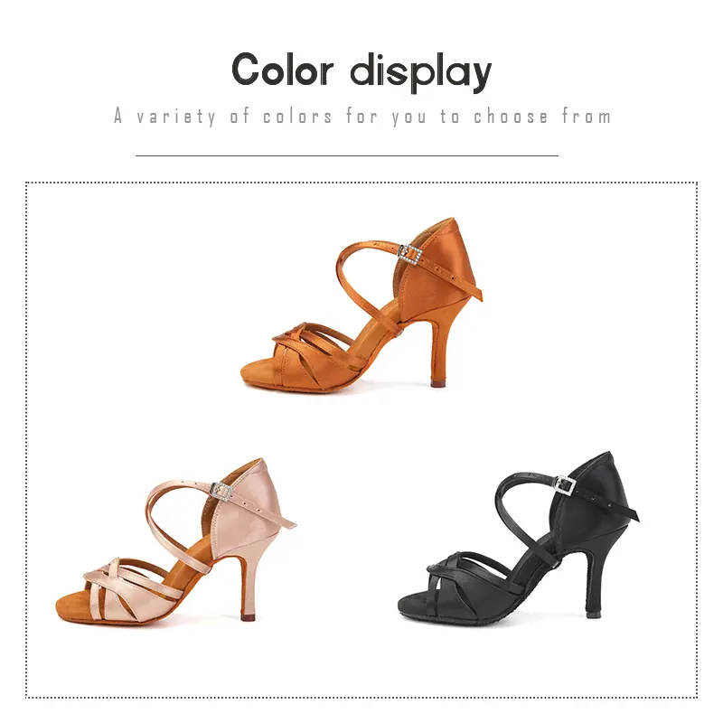 DKZSYIM New Latin Dance Shoes Women Ballroom Tango Dancing Shoes Suede Soles Silk Party Salsa Dance Shoes for Ladies Sandals
