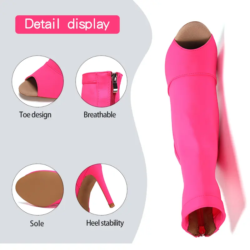 DKZSYIM Latin Dance Shoes Woman Sexy Stilettos Tango Boots Party Dance Booties Women's Dancing Shoes Ladies Ballroom Shoes