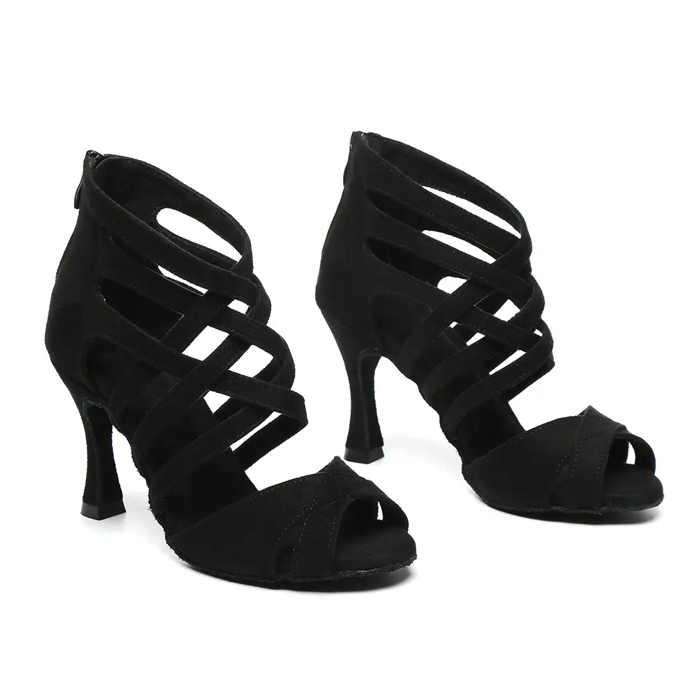 Women Dancing Shoes High-Heeled Party Shoes Ballroom Dance Boots hollow out Dance boots Ladies Tango Salsa Latin Dance Shoes
