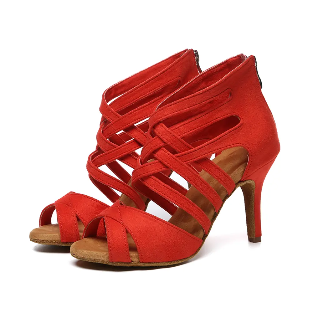 Women Dancing Shoes High-Heeled Party Shoes Ballroom Dance Boots hollow out Dance boots Ladies Tango Salsa Latin Dance Shoes