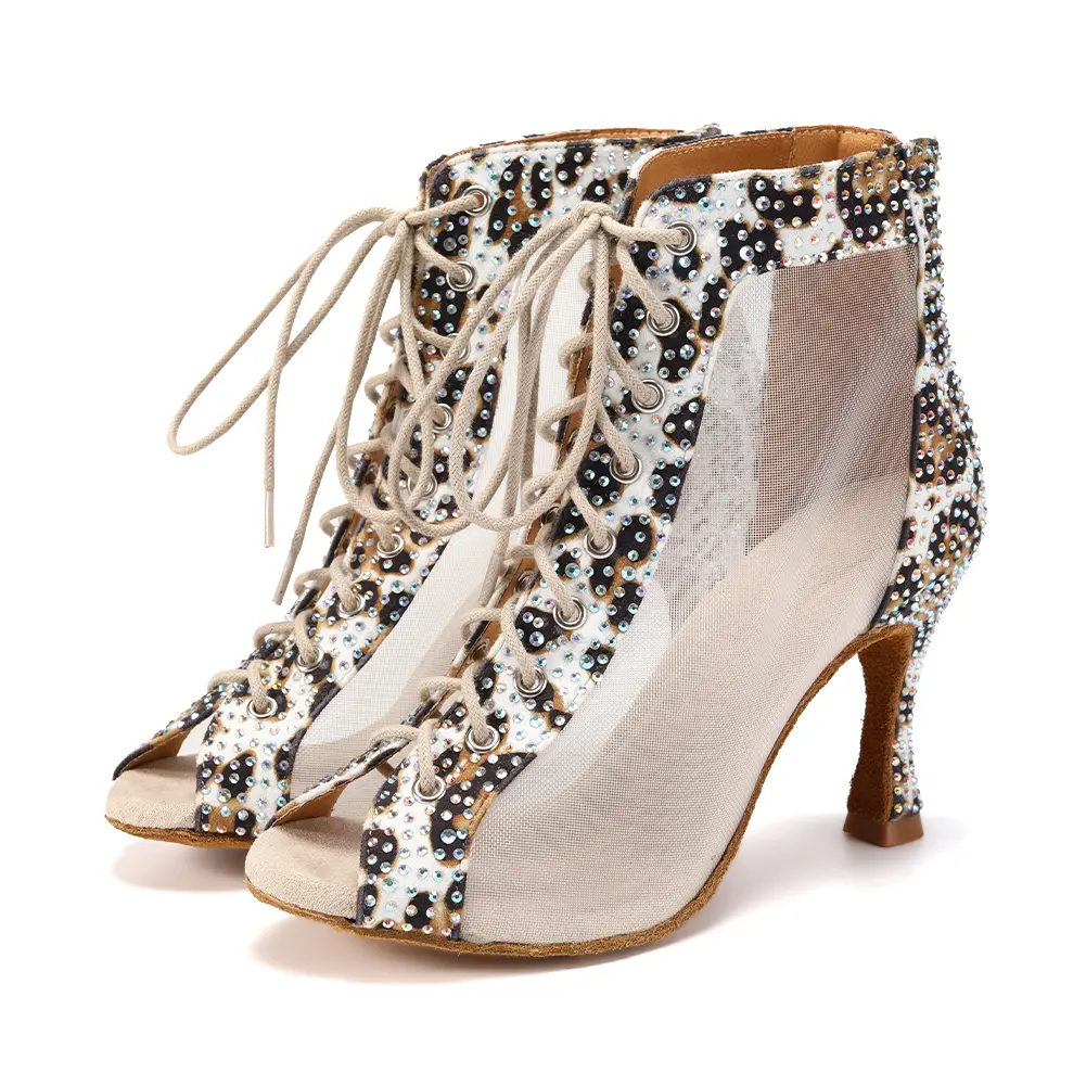 DKZSYIM Women High Heels Dance Shoes Latin Sexy stilettos Women's Party Boots Black Gilrs Salsa Dancing Shoes Ballroom 2023
