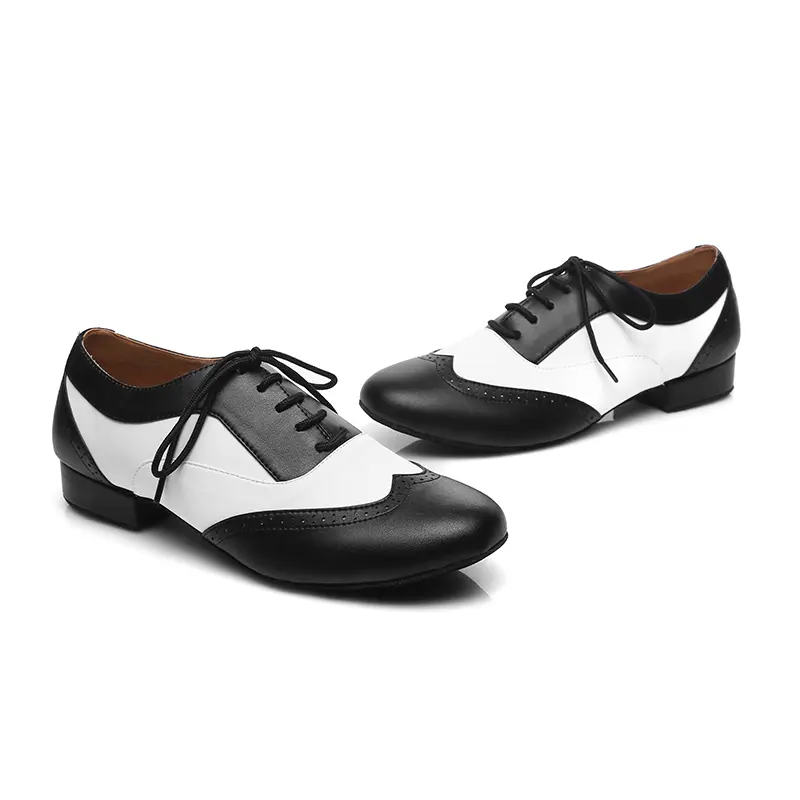 DKZSYIM Men Latin Dance Shoes Black Ballroom Dance Shoes Heels 2.5-4.5CM Professional Dance Salsa/Tango Shoes Hot Sale Wholesale