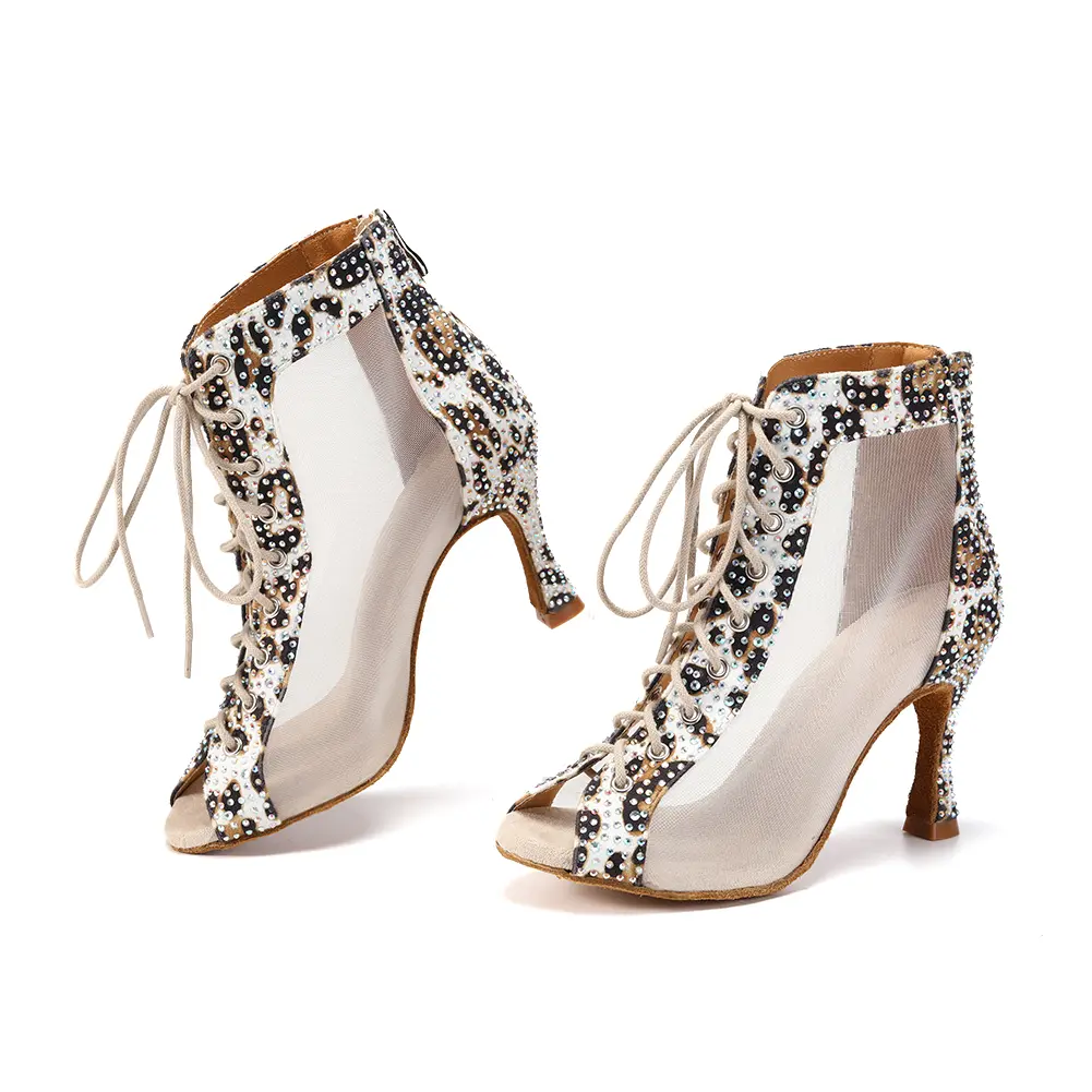 DKZSYIM Women High Heels Dance Shoes Latin Sexy stilettos Women's Party Boots Black Gilrs Salsa Dancing Shoes Ballroom 2023