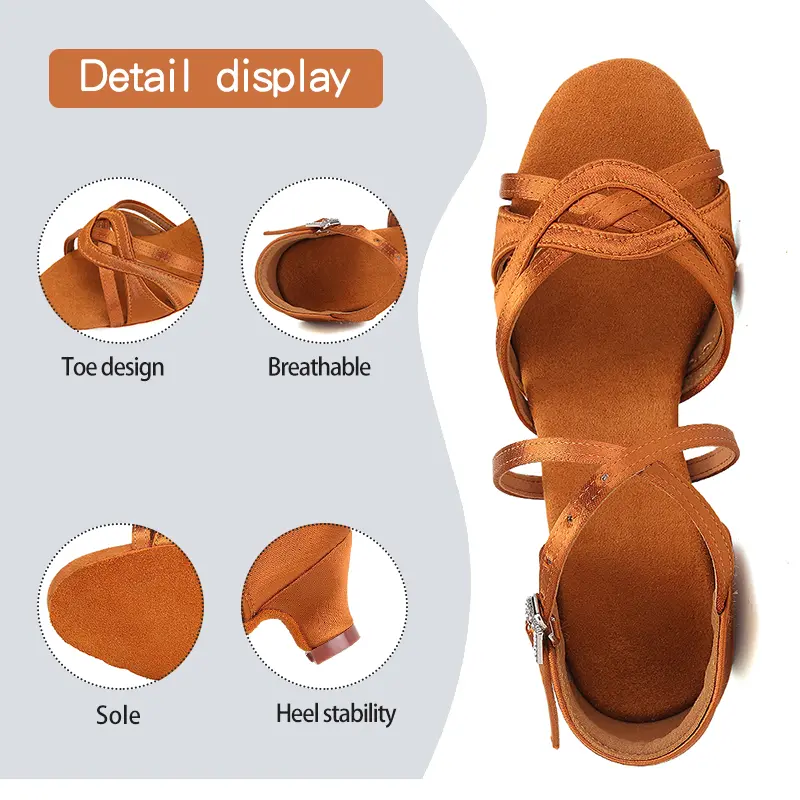 DKZSYIM Girls Latin Dance Shoes Silk Tango Dance Shoes Salsa Dancing Shoes for Kids Dance Sandals Ballroom Women Heel 3/4CM