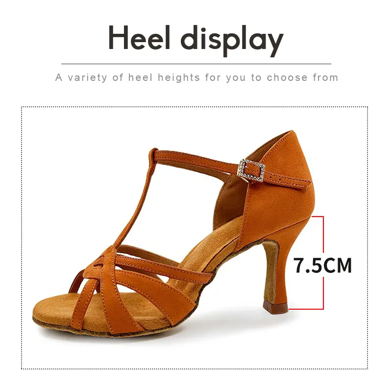 DKZSYIM Women Latin Dance Shoes Ballroom Tango Dancing Shoes for Ladies Dance Sandals High Heels Salsa Dance Shoes