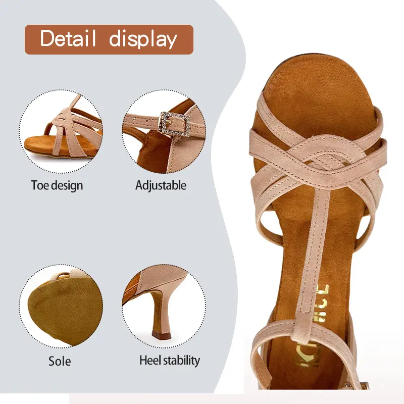DKZSYIM Women Latin Dance Shoes Ballroom Tango Dancing Shoes for Ladies Dance Sandals High Heels Salsa Dance Shoes