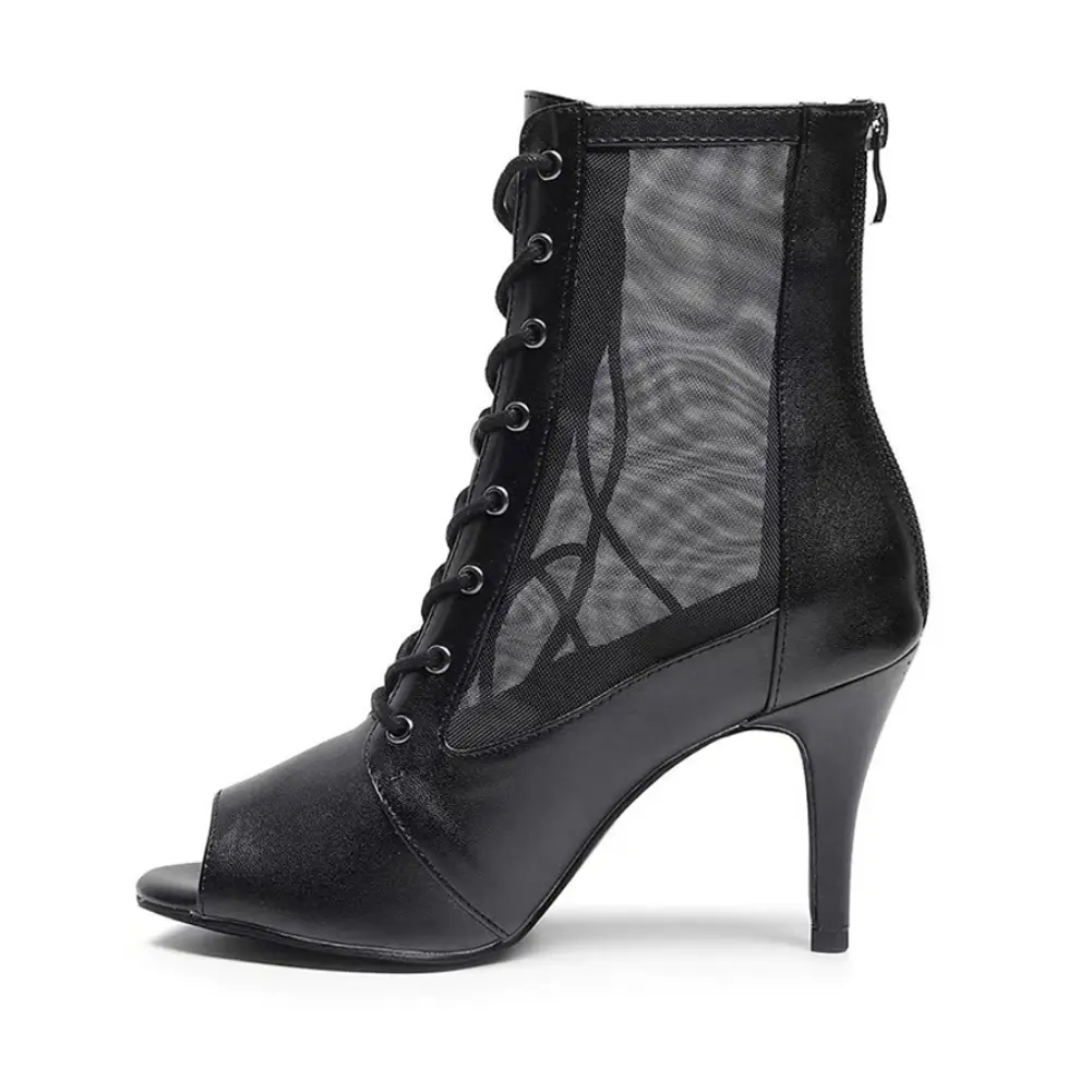 DKZSYIM Women Latin Dance Shoes Black Sexy Stilettos Dancing Boots For Women's Dancing shoes Ballroom Dance Boots Girls Ladies
