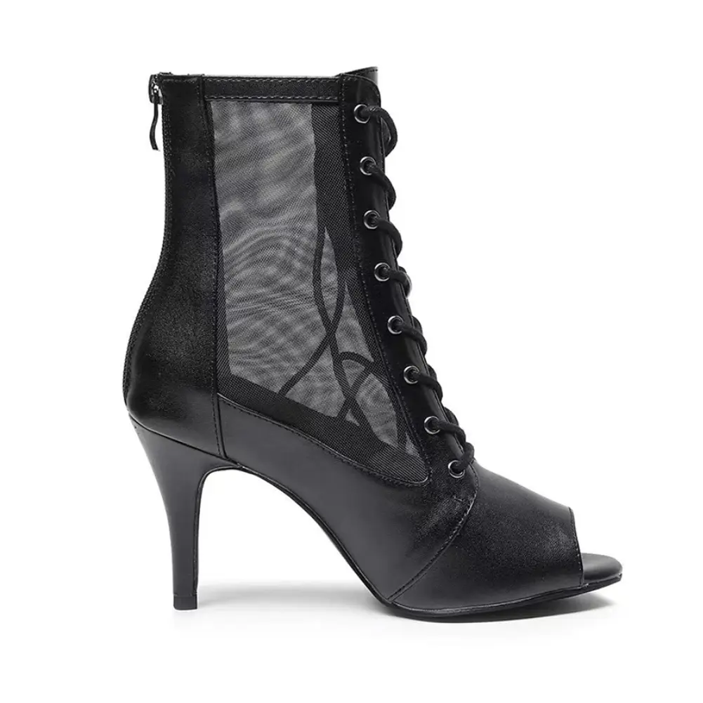 DKZSYIM Women Latin Dance Shoes Black Sexy Stilettos Dancing Boots For Women's Dancing shoes Ballroom Dance Boots Girls Ladies