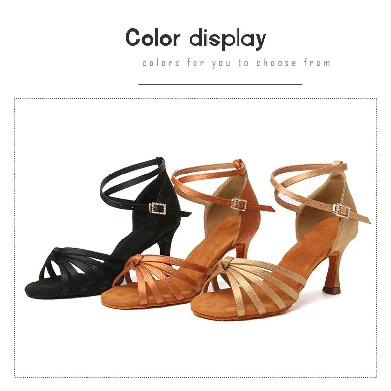 DKZSYIM Latin Dance Shoes Women/Ladies Professional Ballroom Salsa Dancing Shoes Soft Soles Dance Sandals Cuban Heels Wholesales