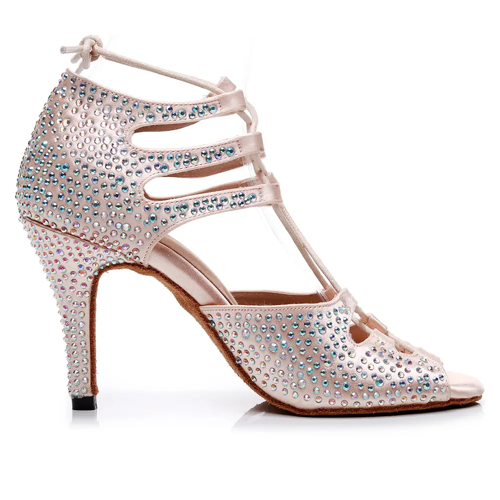 DKZSYIM Women Latin Dance Shoes Ballroom Salsa Sandals Dance Shoes for Girls Women Fashion High Heels Party Dance Shoes Ladies